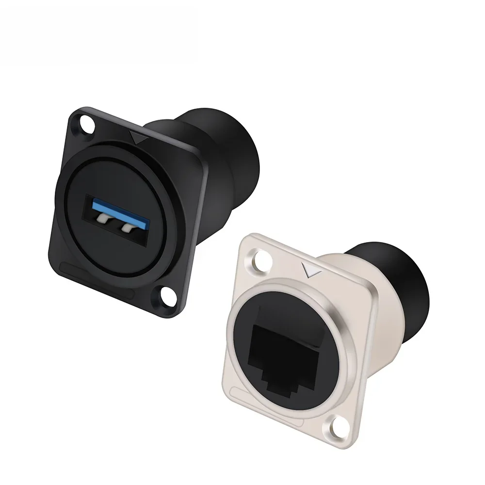 1 szt. Typ D USB 2.0/3.0 i CAT6 i typ C i HDMI kompatybilne gniazdo żeńskie do żeńskie gniazda do montażu panelowego złącze elektroniczne lutowanie za darmo — zdjęcie 2