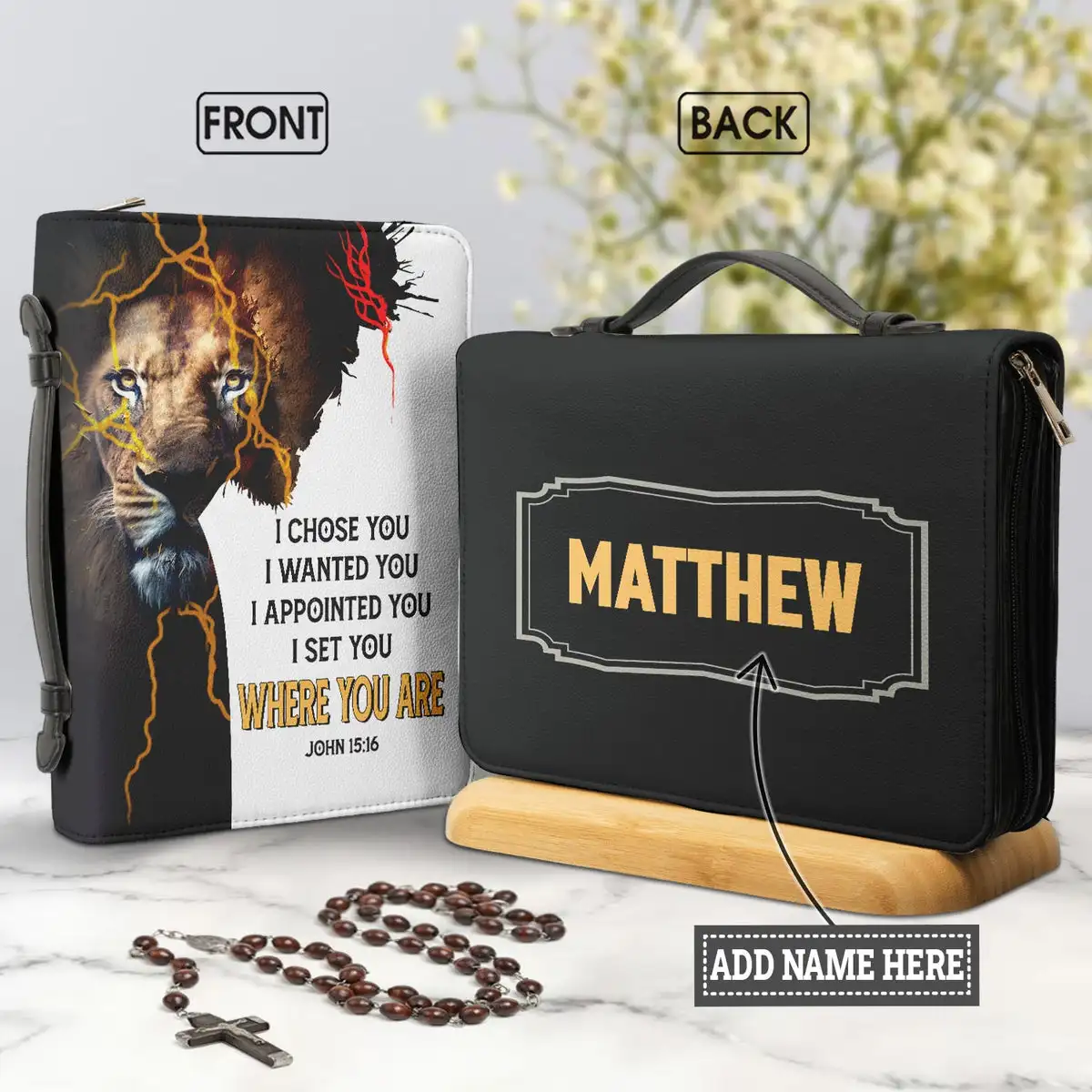 I Set You Where You Are Bible Hymns Print Bible Cover PU Leather Carrying Book Case Personalized Study Book Holy Storage Boxes