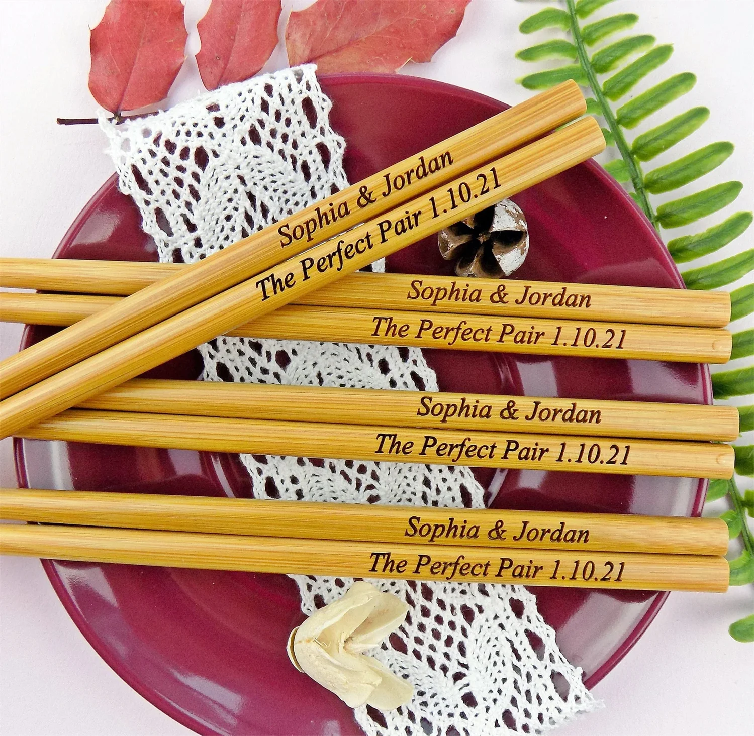

100pr New Personalized Chopsticks, Save the date, Wedding Favor Chopsticks, Engraved Chopsticks, Wedding Gift, Party Favors, Bul
