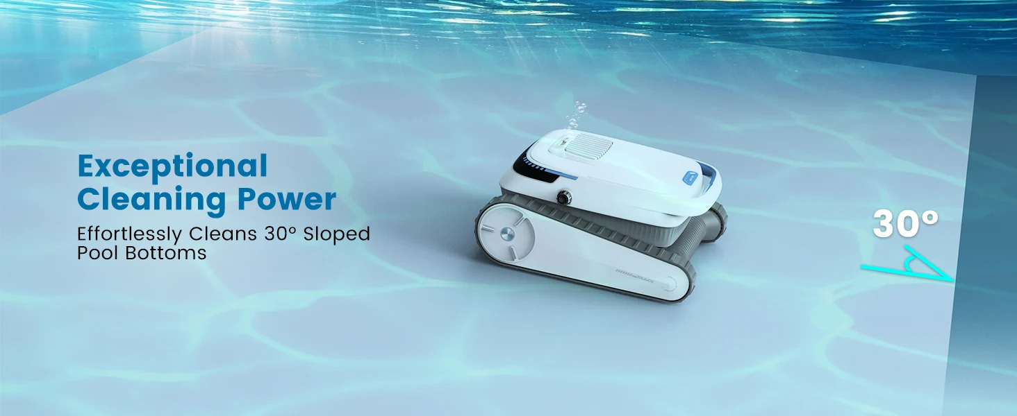 AIRROBO PC10 Robotic Pool Vacuum Cleaner, 45,000Pa Powerful Suction, Wall-Climbing, Suitable for 2000 Sq Ft Walls and Floors