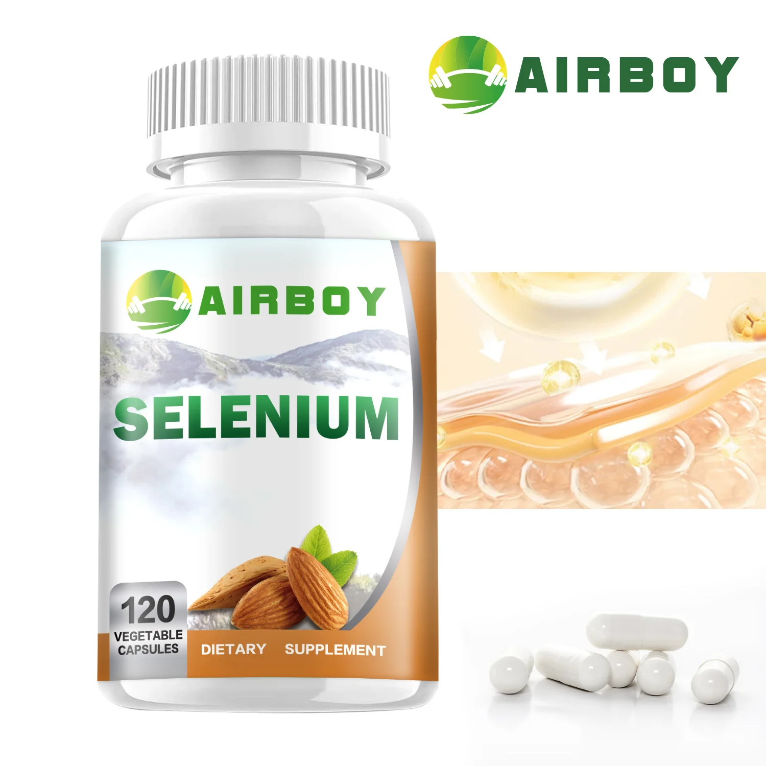 Selenium - for Energy Levels, Metabolism, Fatigue and Brain Function - 120 Capsules