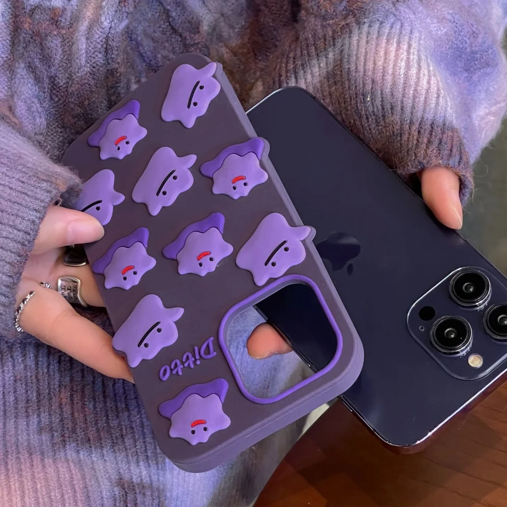 حافظة وحش صغيرة أرجوانية لطيفة، مناسبة لهاتف آيفون 17/14/15/16 برو ماكس، حافظة حماية جديدة مضادة للصدمات من Fundans17pro الكورية INS