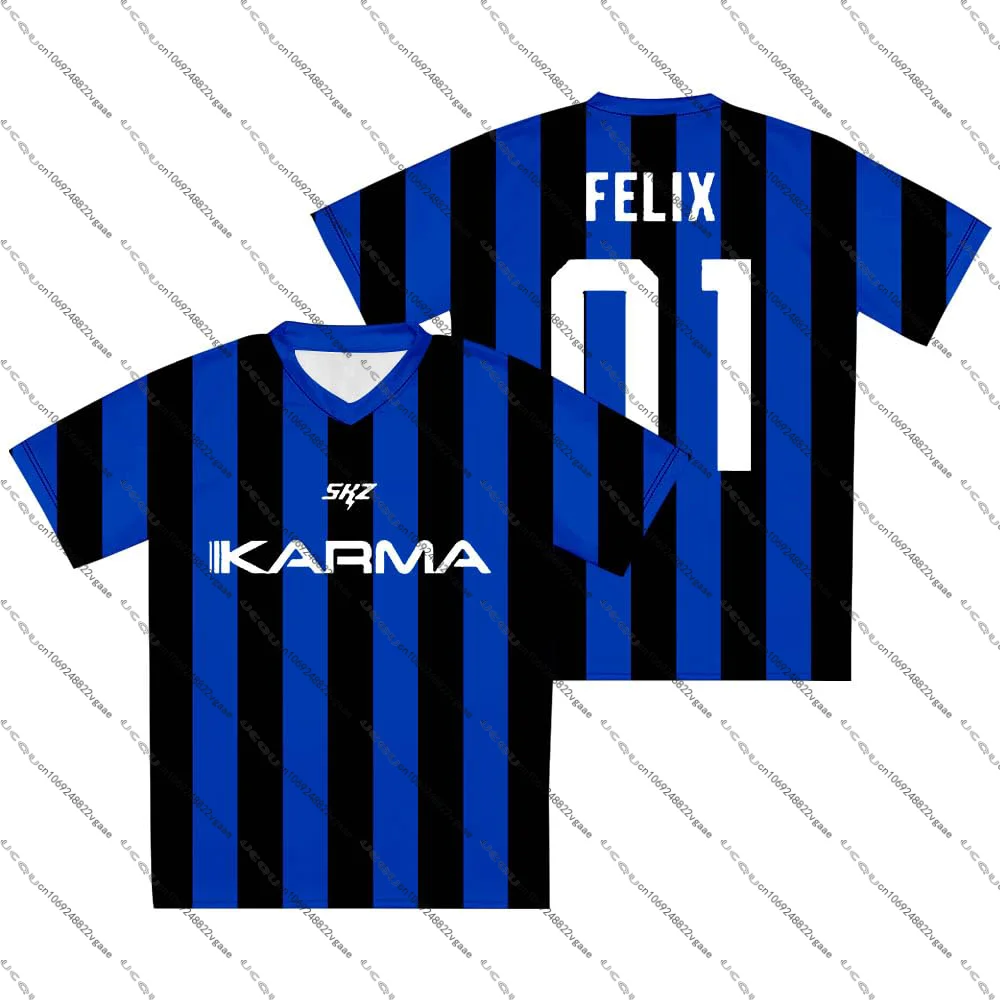 

2026 Boys Girls Women Kpop H-Hyunjin T Shirt Men Kids Tee Top S-SKZ Karma Jersey Casual Stray Korean Fan T Shirt Harajuku Top 01