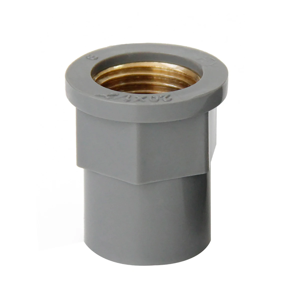 1Pcs PVC สีเทาตรงทองเหลืองเชื่อมต่อ1/2 "3/4" 1 "หญิงด้ายท่อพีวีซี Joint Aquarium สวนชลประทานอะแดปเตอร์