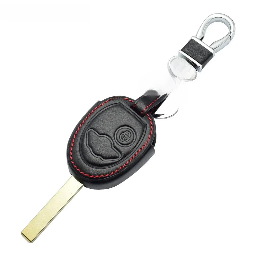 Étui en cuir pour clé de voiture, pour BMW Mini Cooper R50 R53 2002 2003 2004 2005 2006 2007, 2 boutons, housse de protection pour télécommande