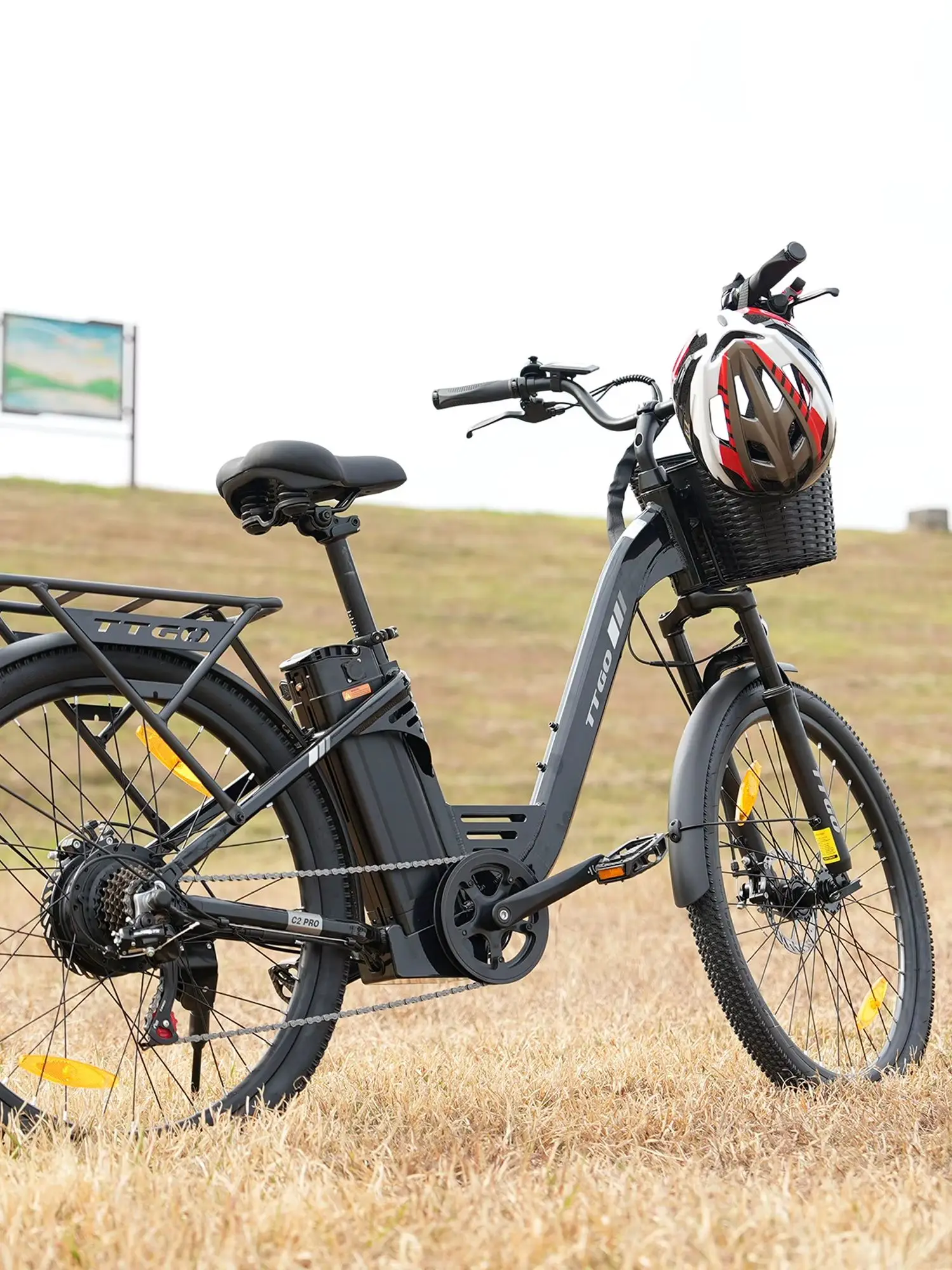 TTGO elektrische fiets voor volwassenen, 26-inch stadsfiets voor dames en heren, 36V 18Ah batterijfiets, 7-versnellingskettingaandrijving, schijfrem - afbeelding 2