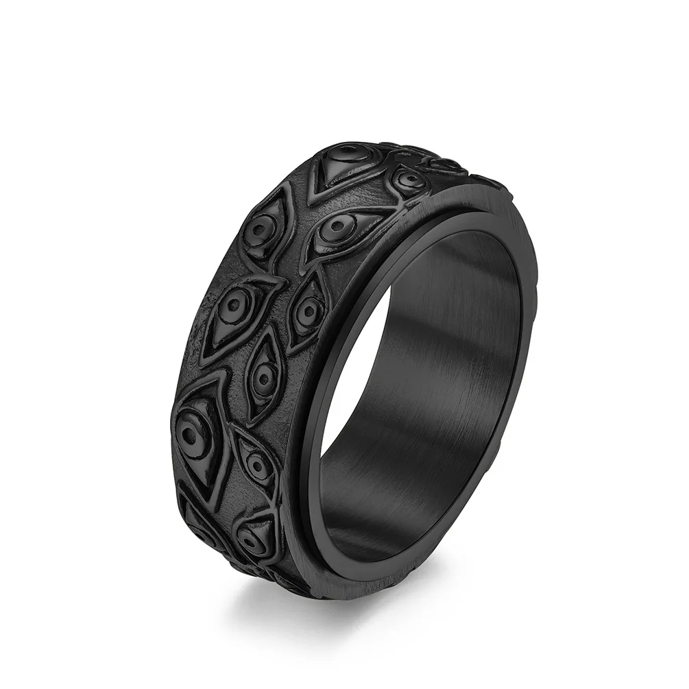 Vintage Het Gesneden Oog Van God Heren Stress Ring Voor Roterende Angst Rvs Fidget Spinner Ringen Anillos De Ansiedad