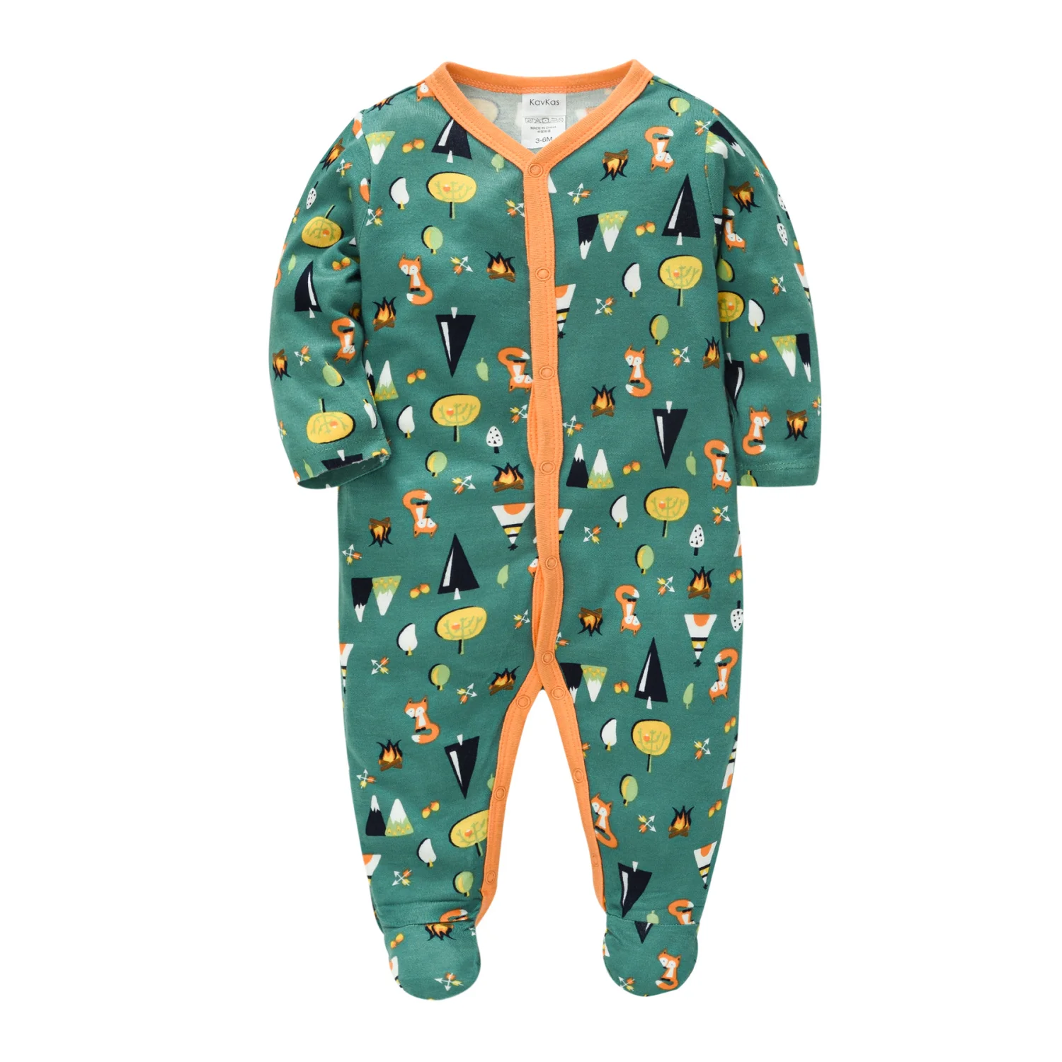 Bamboo Soft Baby Clothing Boys Romper Fox Printing Infant Jumpsuit Green Bodysuit Sets Newborn Pajamas Gift