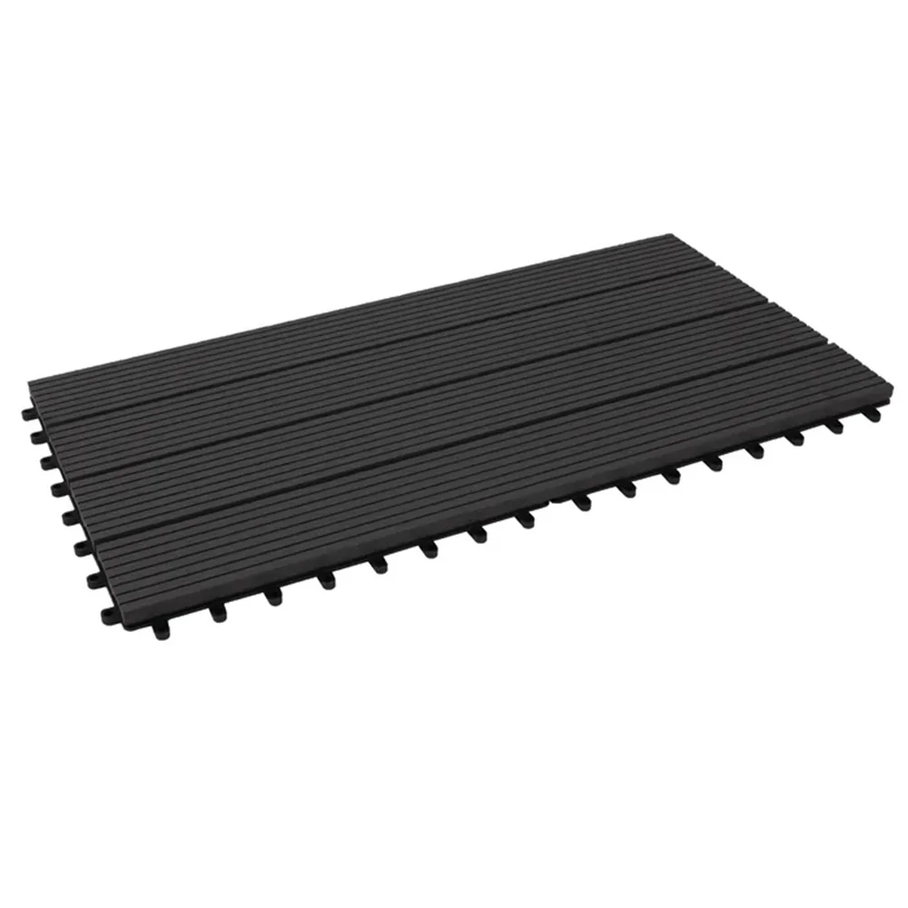 Afbeelding 3: WPC klik tegels terrastegels 30x60 cm klik systeem terrasvloer houtlook weerbestendig balkon terrasvloerplaat buitentegels antraciet Royal 22mm