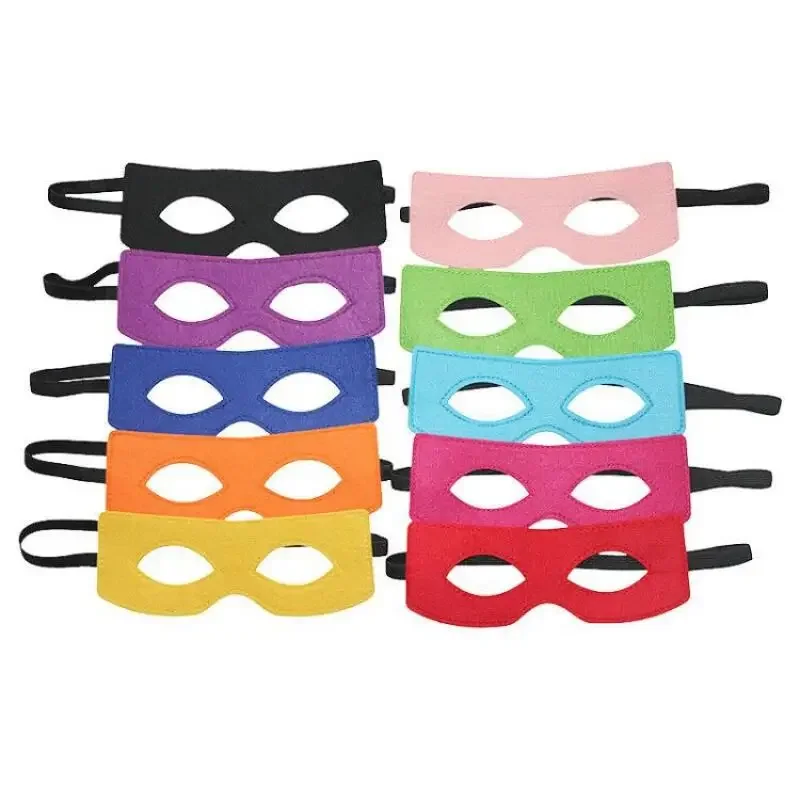 Veelkleurige vilten maskers Oogmaskers Halfmasker Cosplay rekwisieten met elastisch lint voor Halloween Masquerade Party - afbeelding 2