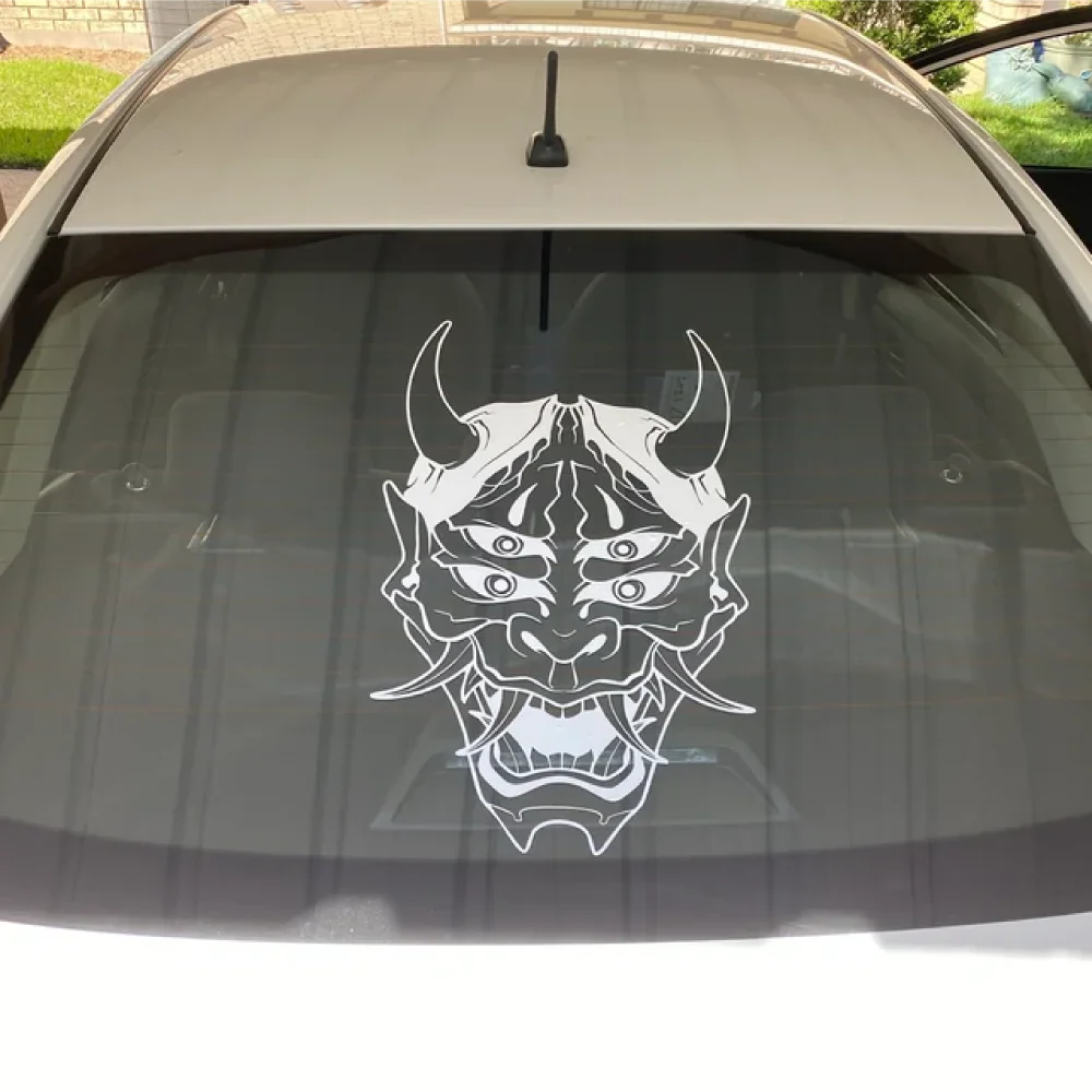 Hannya Mask Japanese Car Decal Sticker JDM Skull Vinyl Stickers for Auto Window Door Windshield Waterproof Decor Accessories