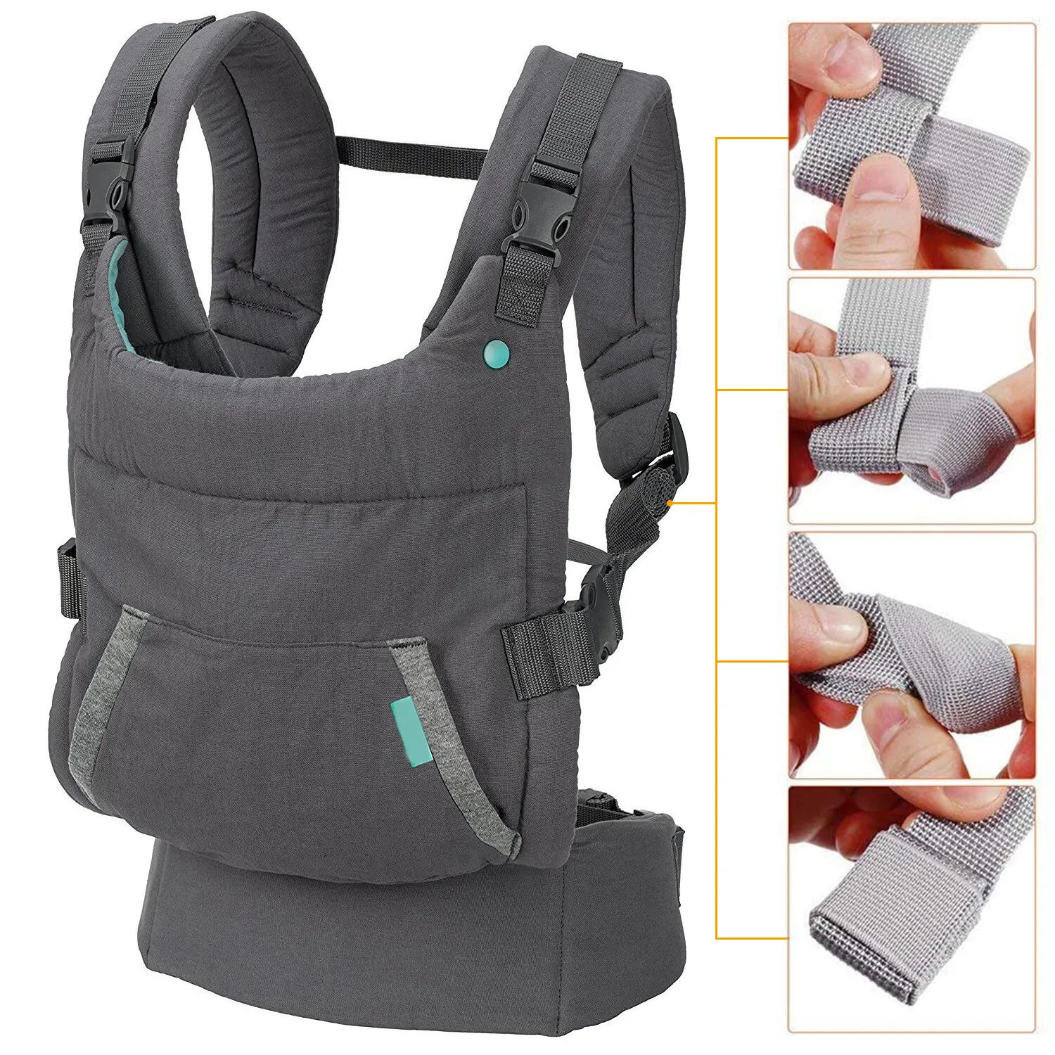 Mochila de Ombro Canguru Ergonômica Infantil, Portátil, Grossa, 0-24 Anos