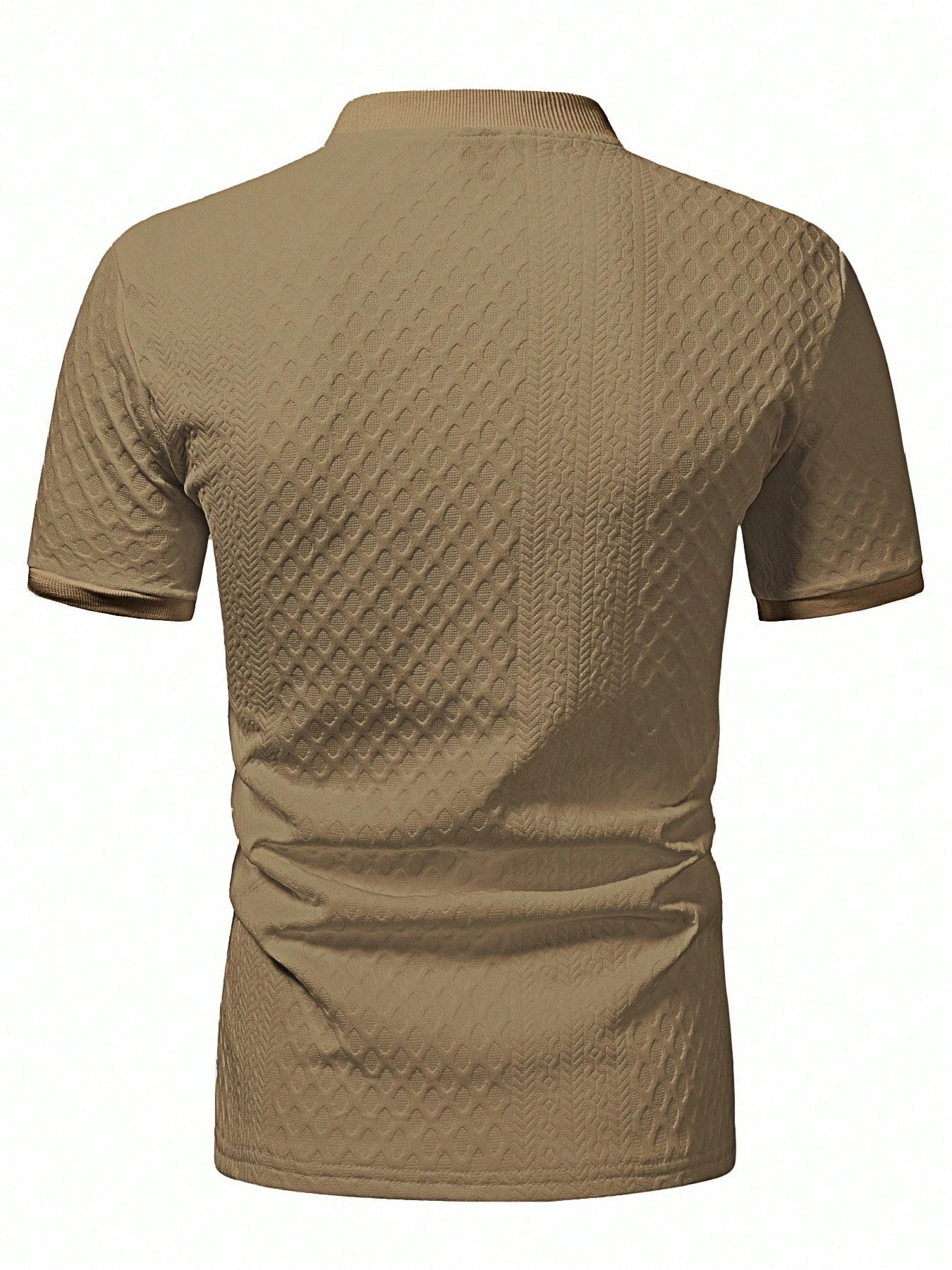 Lässiges Herren-Poloshirt, weich und bequem, einfarbig und schlichtes Design, italienischer Lochmusterdruck, geeignet für Outdoor-Sport. – Detail 14