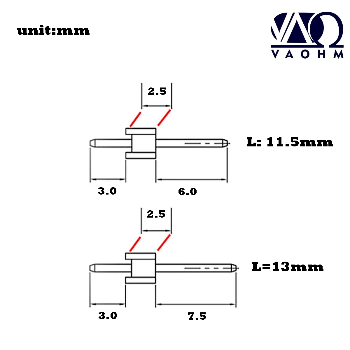 40 Stück Stift leiste 2,54mm einreihig gerade 2p 3p 4p 5p 6p Länge 11,5mm 13mm