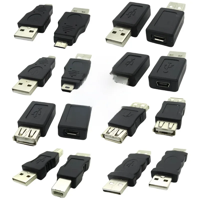Adaptateur USB 2.0 Mini 5P vers A mâle/femelle Micro vers USB femelle/mâle, convertisseur de données Android carré t-port, 1 pièce/lot