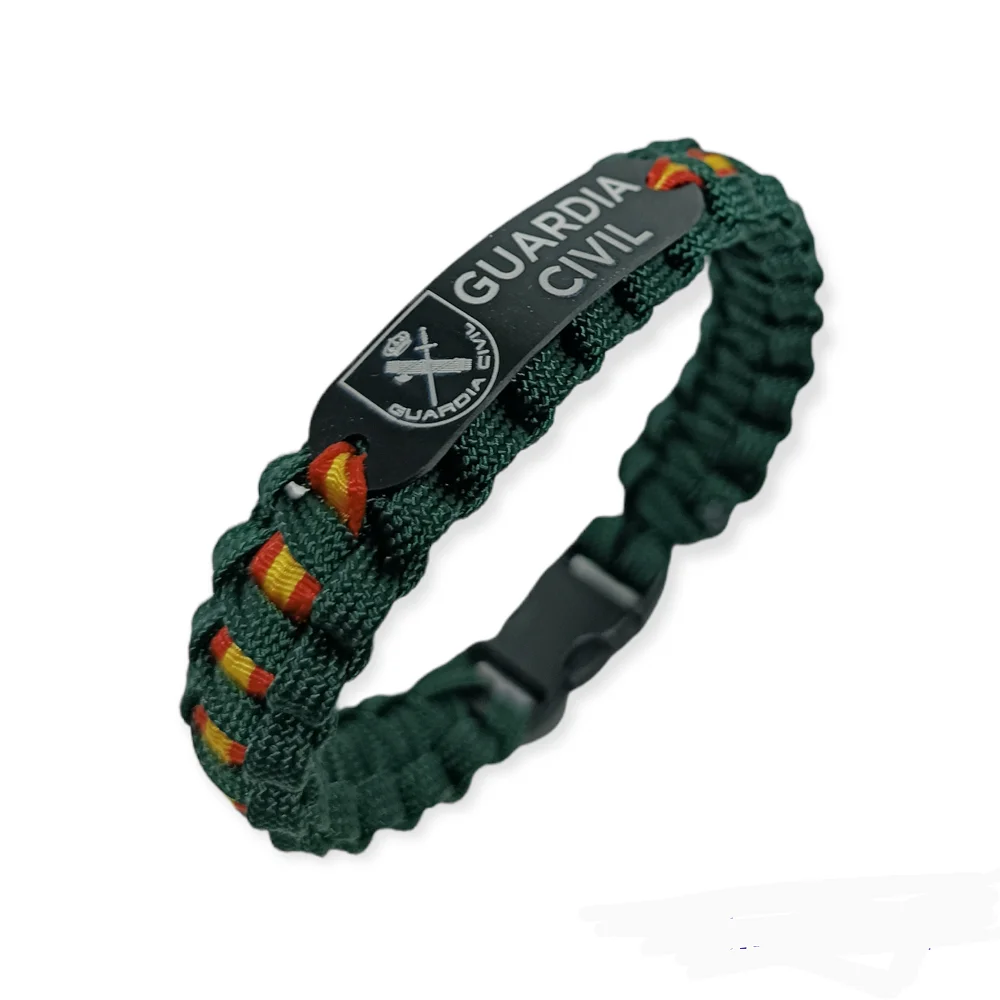 Civil g. paracord bracelet, flag of Spain, security forces, men and women, craft fashion Spain gift