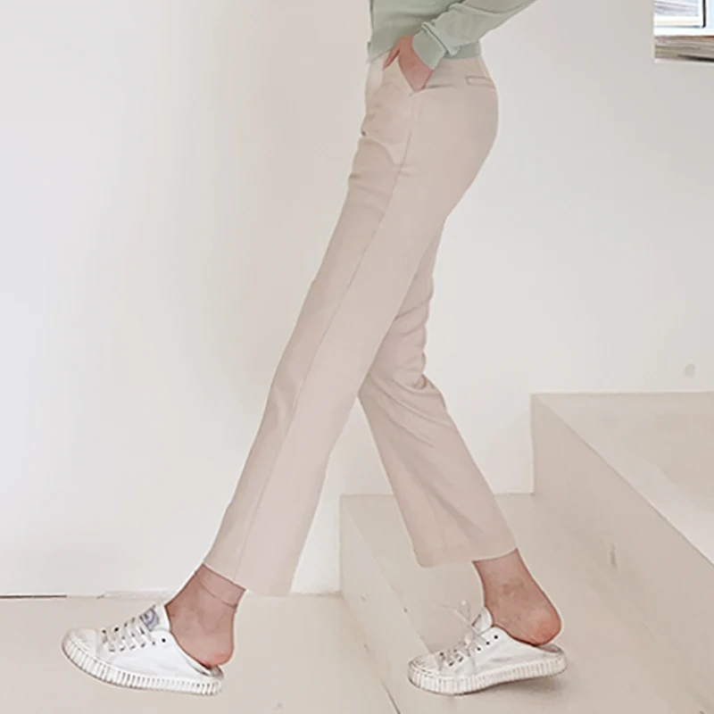 [마크] Have Slim Fit Nine-Point Straight Slacks Women's Stretch Pants Long Pants (3Colors)