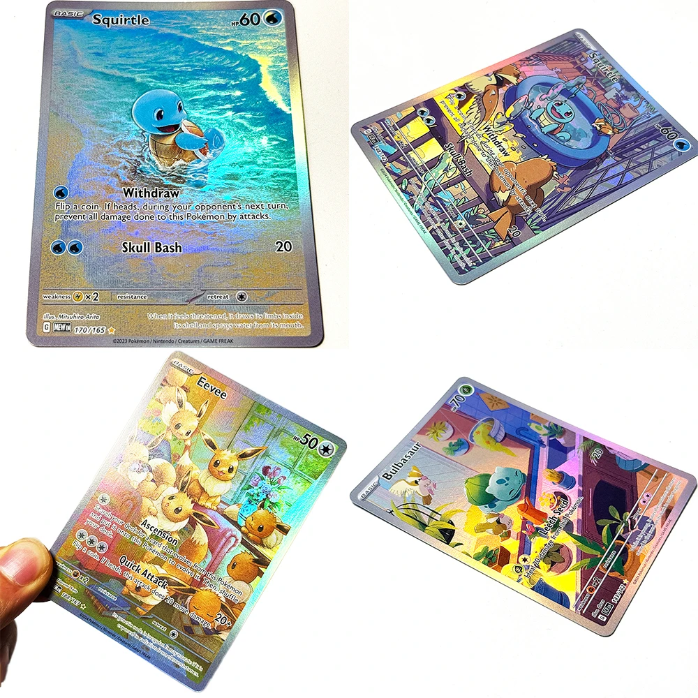 PKM BASIC Game  Foil Cards PTCG Proxy Armored Mewtwo Bulbasaur Eevee on the Ball Eevee Lugia Mew Mewtwo  Shining Lugia Squirtle view 6
