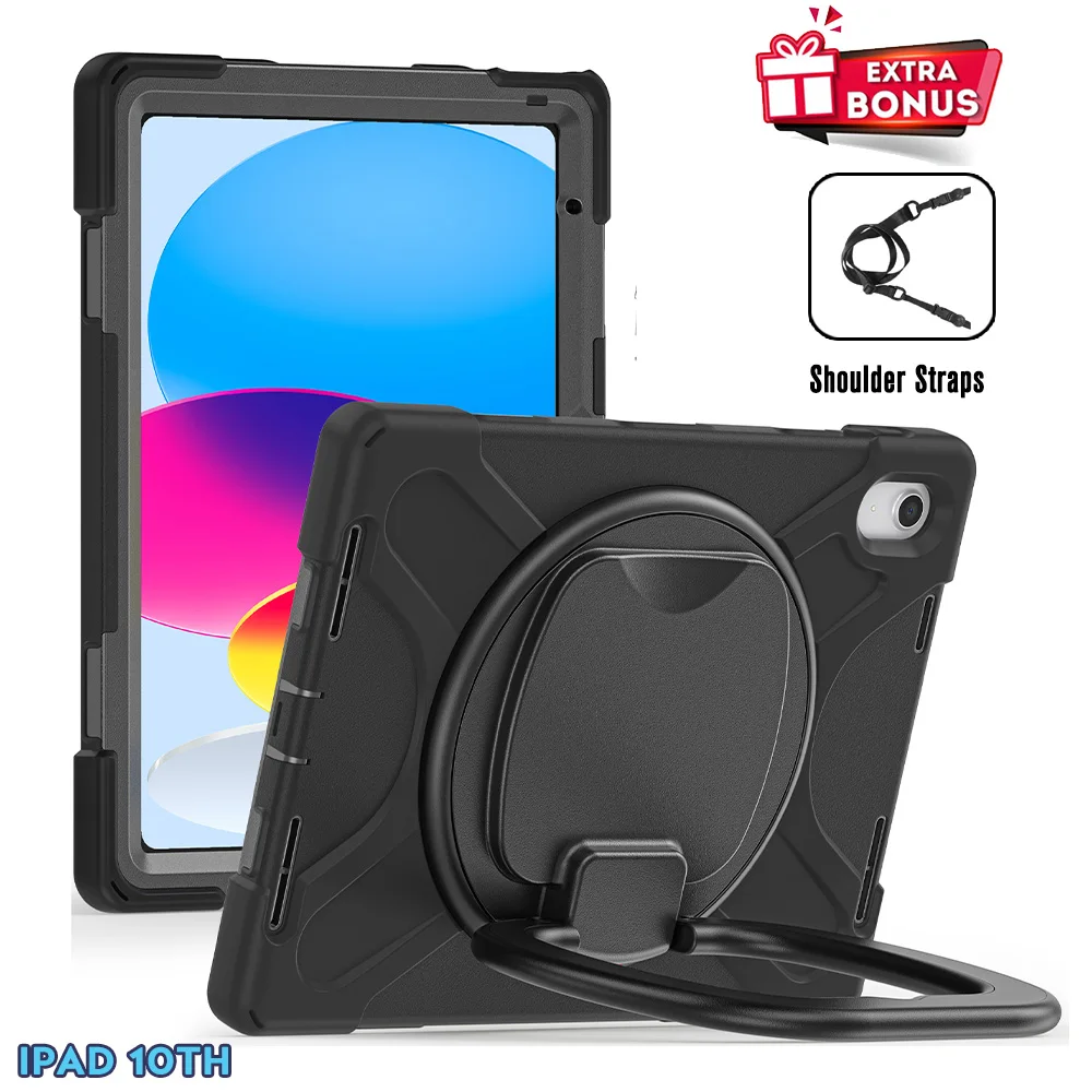 

For iPad 10th Mini 6 5 4 Case For Air4 10.9 Air 2 9.7 10.2 Pro 10.5 12.9 Generation Shockproof Tablet Cover Handle Stand