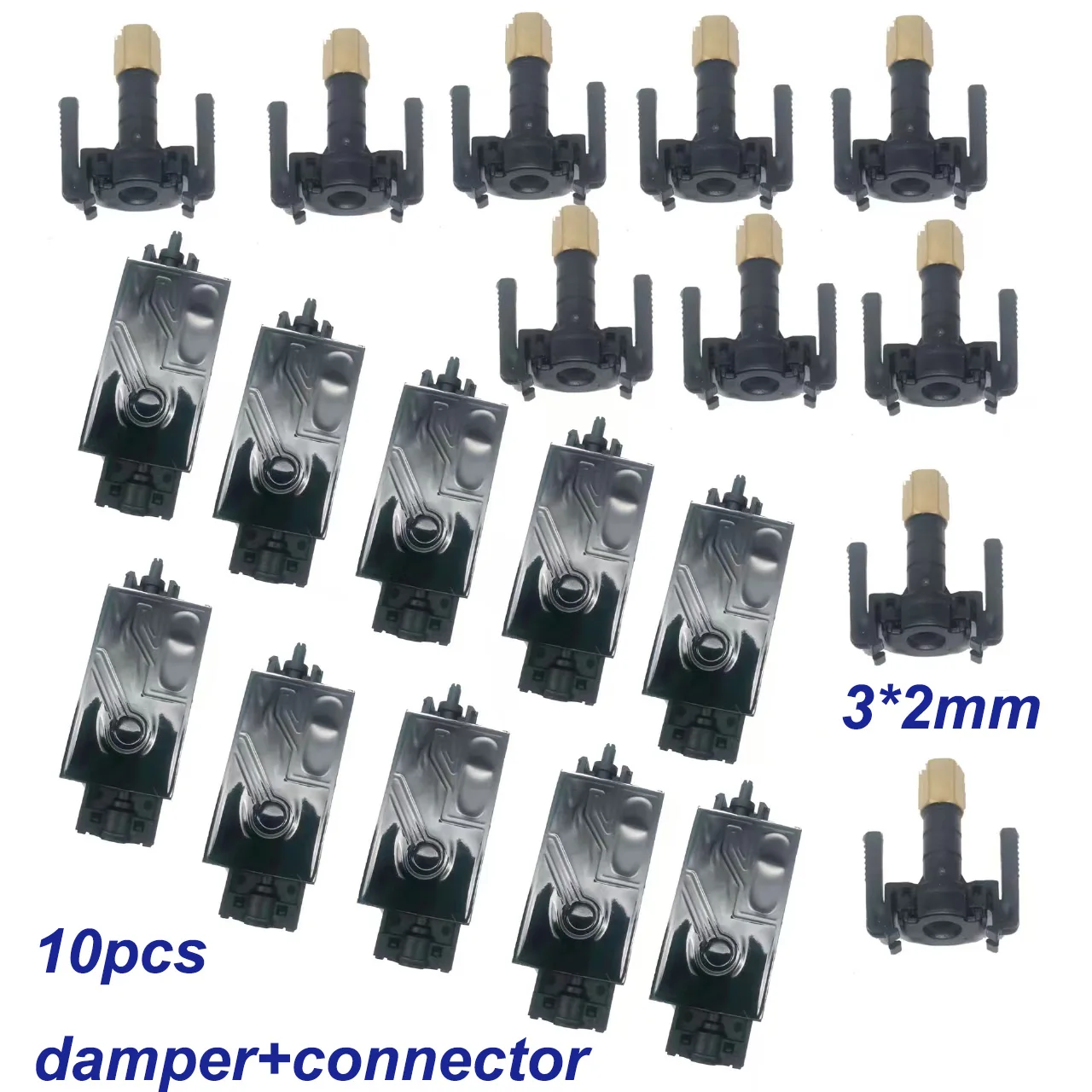 

10PCS DX5 UV ink damper for Mimaki JV33 JV5 CJV30 Galaxy for Epson XP600 TX800 Head eco solvent printer UV dumper with connector