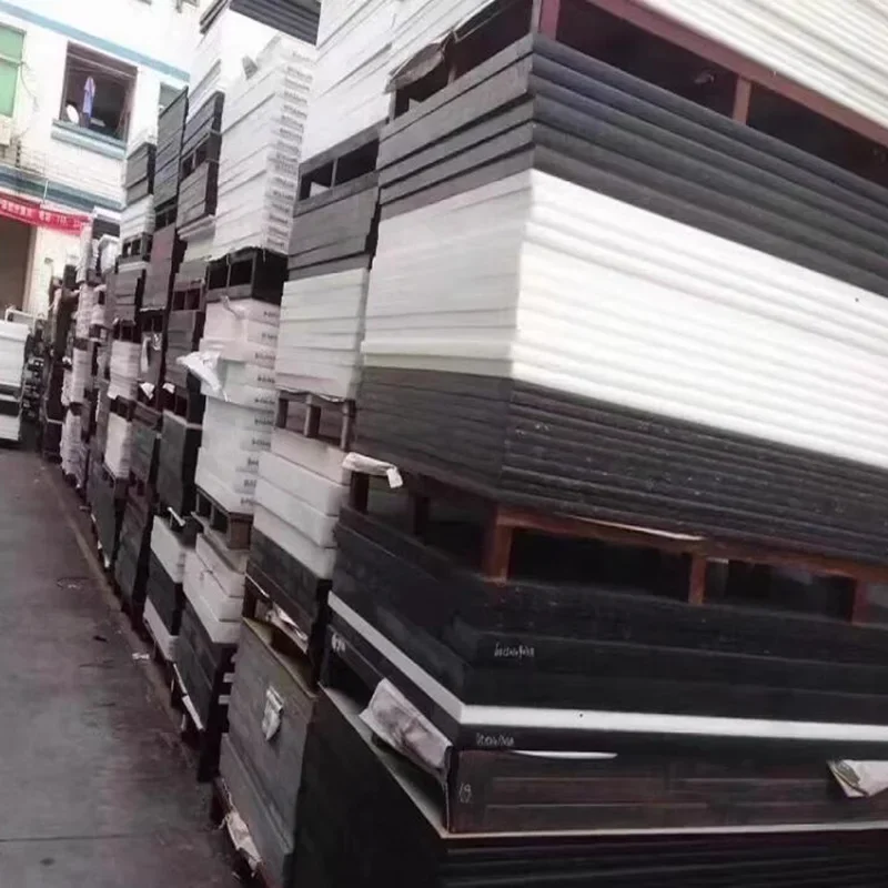 Plaque plate en plastique HDPE, noir et blanc, ingénierie