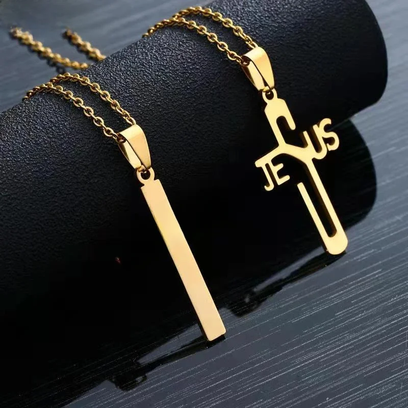 SONYA religijnych naszyjnik z jezusem na krzyżu mężczyźni/kobiety 2019 nowych moda ze stali nierdzewnej stal krzyżyk wisiorek z łańcucha naszyjniki na prezenty — zdjęcie 2