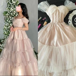 Customized Intricate Exquisite Off-the-shoulder A-line Tulle S Formal Occasion Gown vestidos femininos frete grátis