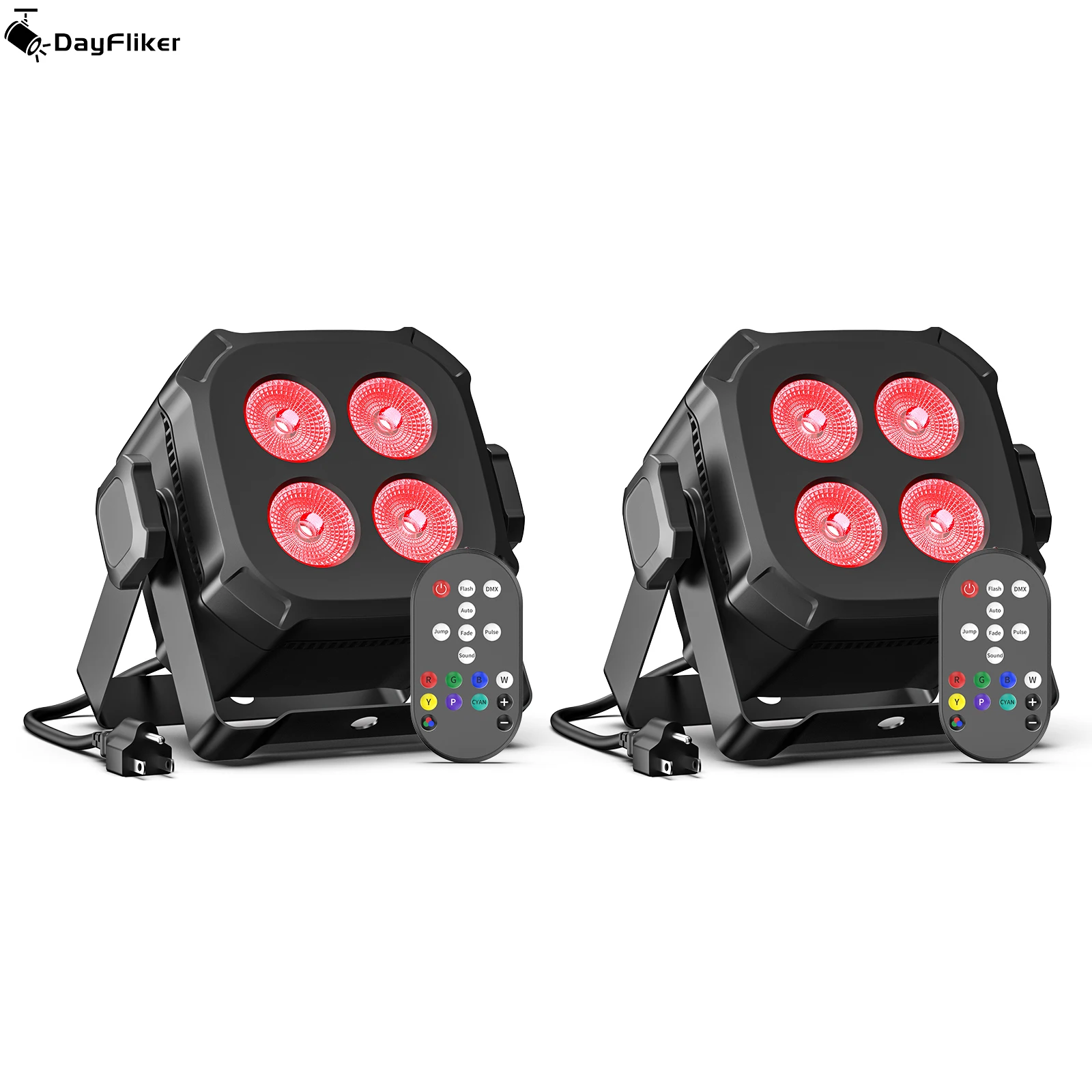 LeLeght 2Pcs  4x15W RGBW 4 IN 1 LED Par Lights DMX512 Remote Control Stage Light Sound Activated Effect Light for DJ Party Disco