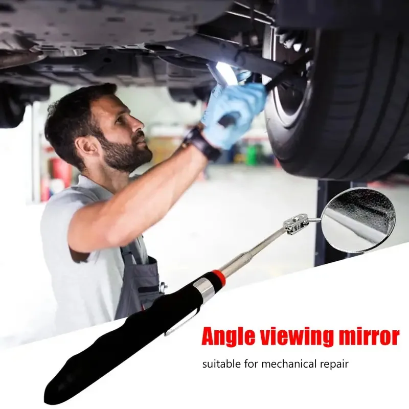1 360 Degree Rotating Flexible Mechanical Mirror, Extendable and Foldable Mechanical Inspection Mirror