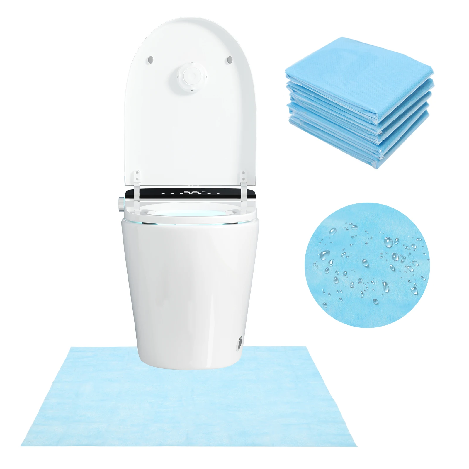 

25 Pcs Disposable Toilet Mat Training Floor Mat Non-slip U-shaped Contour Incontinence Pads Toilet Training Rug