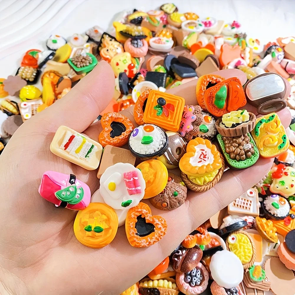 100 Piezas De Comida Y Bebidas En Miniatura De Resina – Juguetes Para Casa De Muñecas, Decoración Y Manualidades