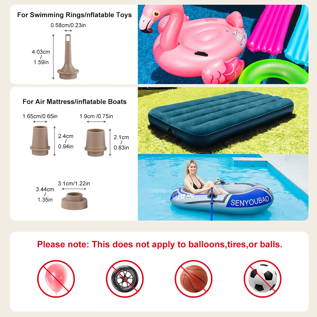 Mini Air Pump for Inflatables Portable, Electric Type-C Rechargeable Quickly Inflate Deflate for Pool Floats Air Mattress Swimmi