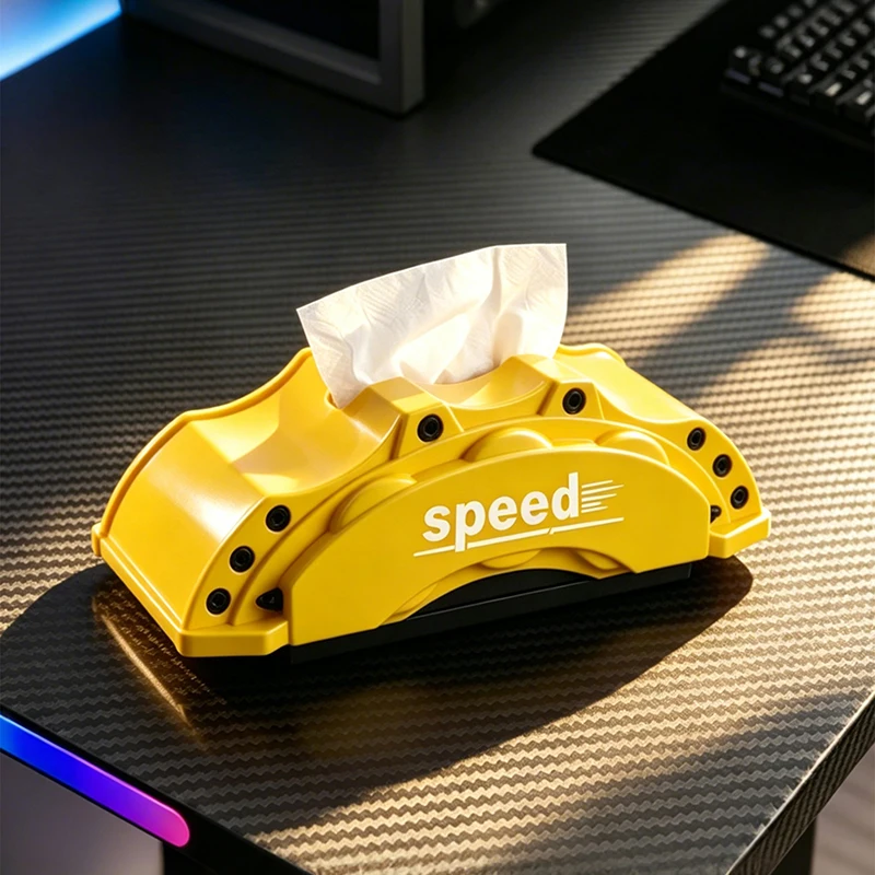 Stylish Speed Brake Caliper Resin Tissue Box Napkin Holder for Car Lovers Home Office Desktop Decorative Organizer Decor