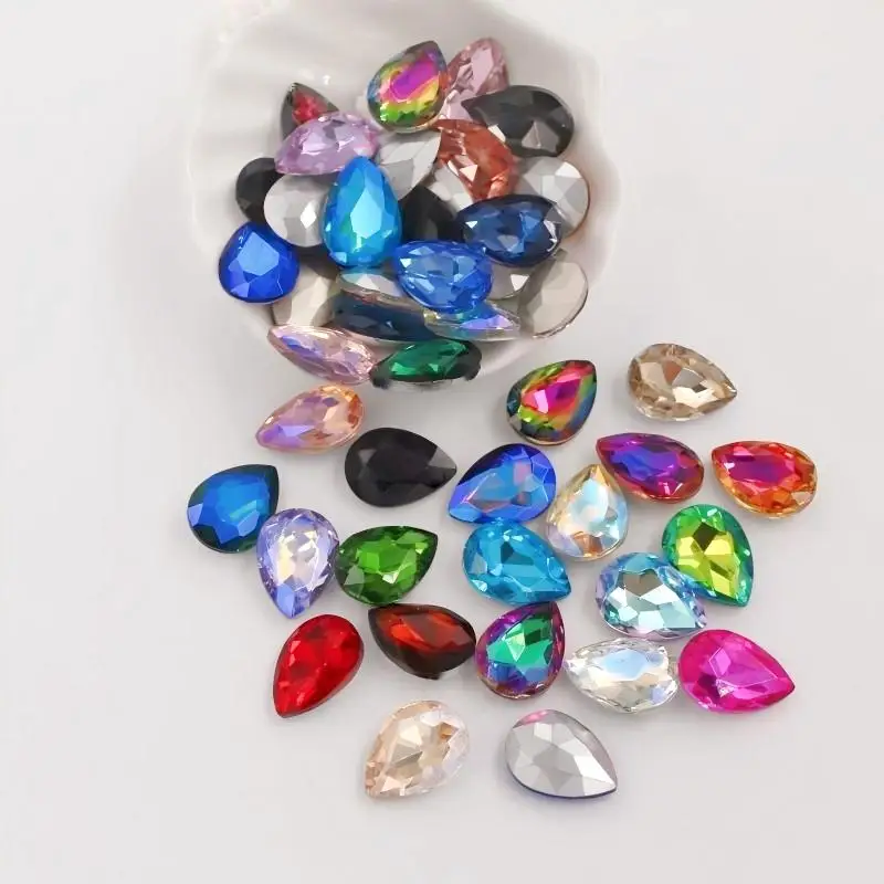 6*8mm-18*25mm Pointback High Quality AAA+ Glass Crystal Teardrop Shape Rhinestones Diamond DIY Phone/Bag/Clothing Accessories