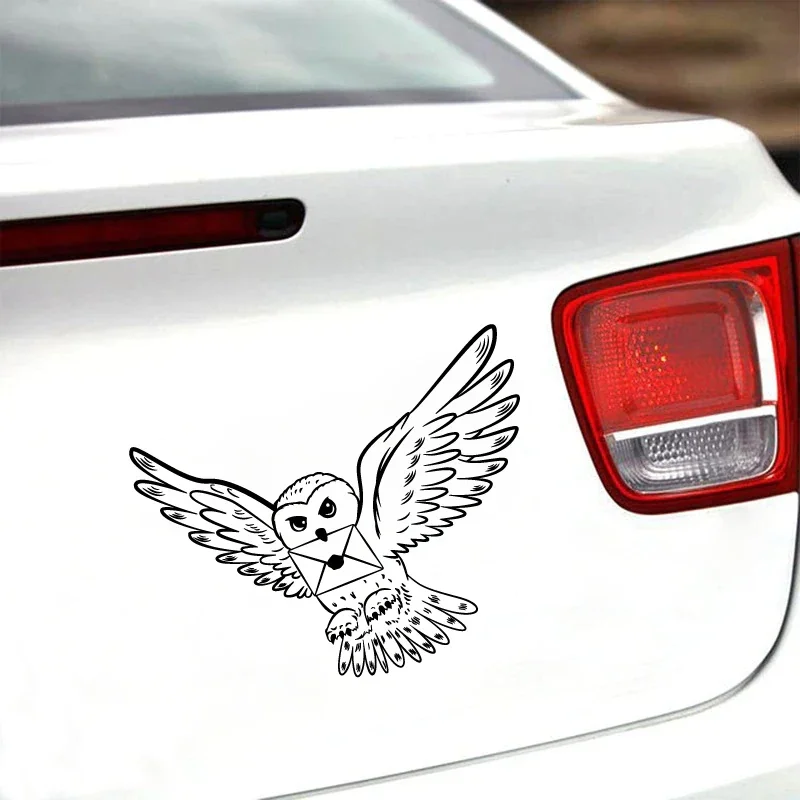 Snowy Owl With Wizard Letter Vinyl Stickers Nursery Wall Decor Car Window Laptop Decals For Apple Macbook Pro / Air Decoration — zdjęcie 2