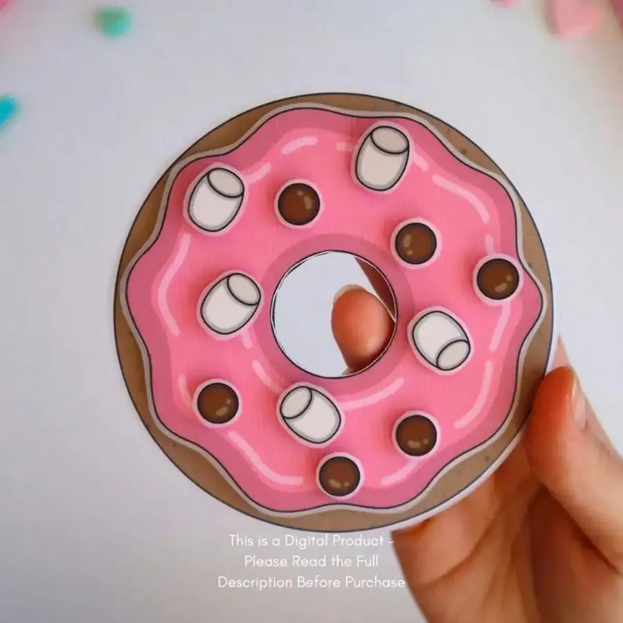 Donut Shop Pretend Play Kit, DIY Paper Doll House Sticker Book, Kids Quiet Book Craft Set, Cut & Make Handmade Toy view 2