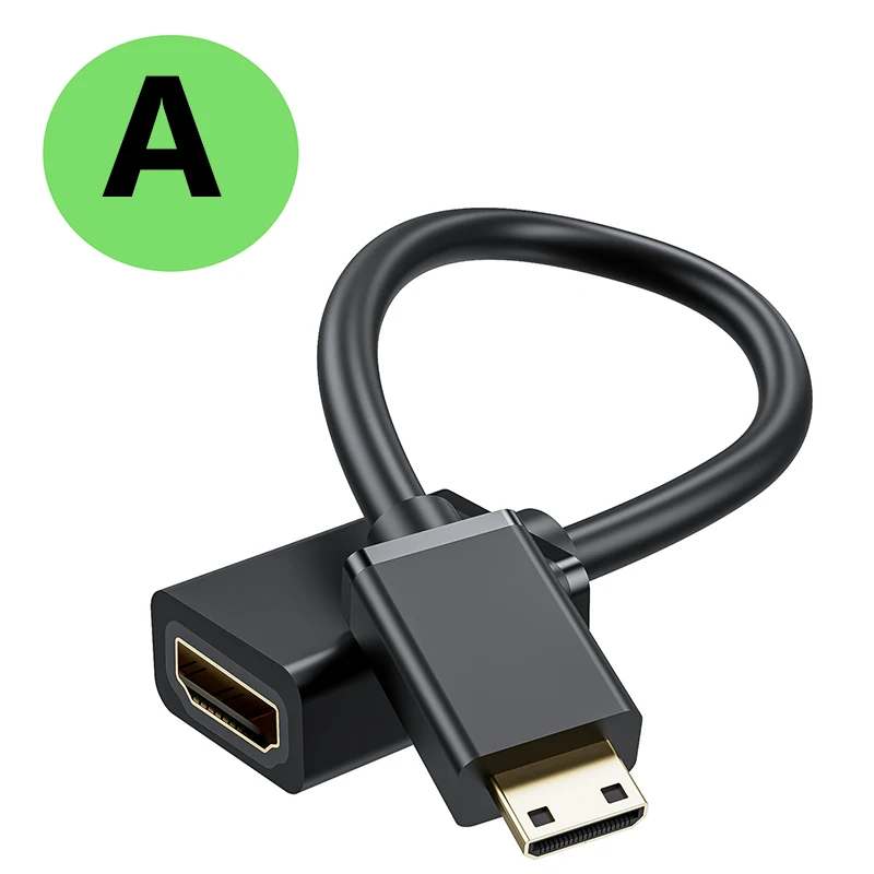 Tragbares Mini-HDMI-zu-HDMI-Buchsenadapterkabel 4K 60Hz, gerade oder abgewinkelt, HDMI-zu-Mini-HDMI-Kabeladapter, HDMI 2.0 Version – Detail 6