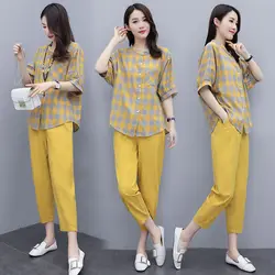 Elegant Loose Women Shirt Trouser Suits Long Sleeve Lapel Shirts And Elastic High Wasit Pants 2 Pieces Set Fashion Office Outfit