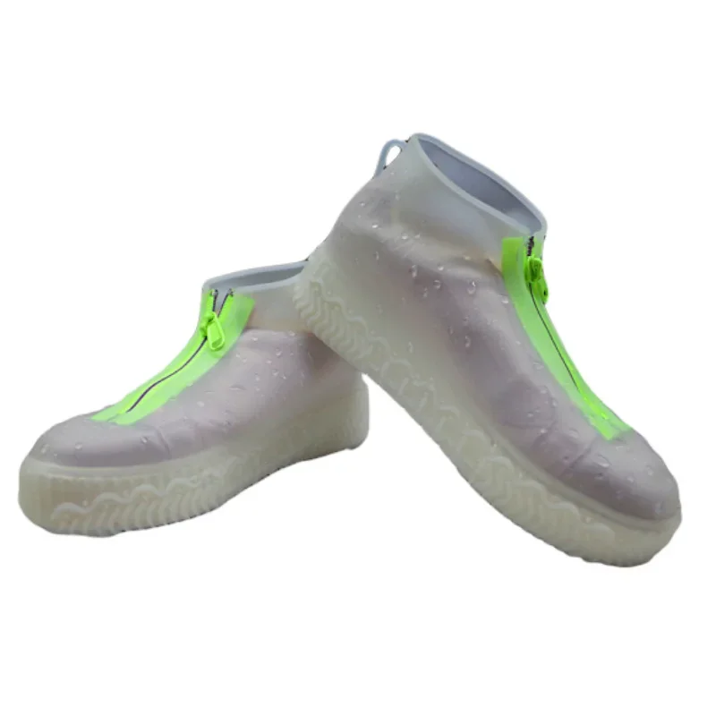 Bottes de pluie à fermeture éclair, couvre-chaussures imperméable en Silicone unisexe pour l'extérieur, solide, imperméable, antidérapant, résistant à l'usure, réutilisable, facile à porter