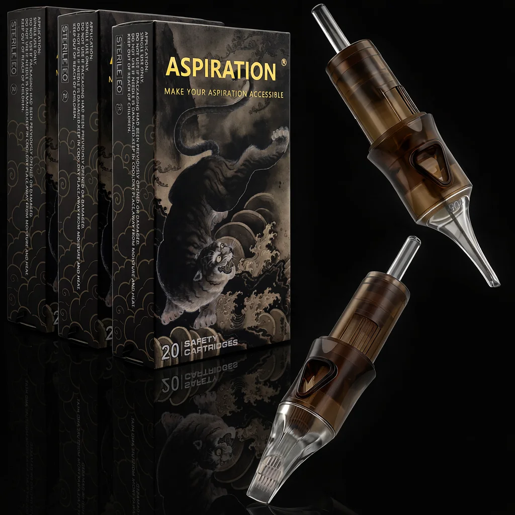 

60Pcs/20Pcs Aspiration Tattoo Cartridge Needles with Safety Membrane, Assorted Size Cartridges #12 Round Liner/Shader/Magnum