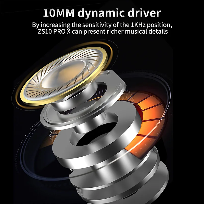 Kz-Bluetoothワイヤレスヘッドセットzs10 pro x,イヤホン,スポーツイヤホン,音楽,ノイズ抑制