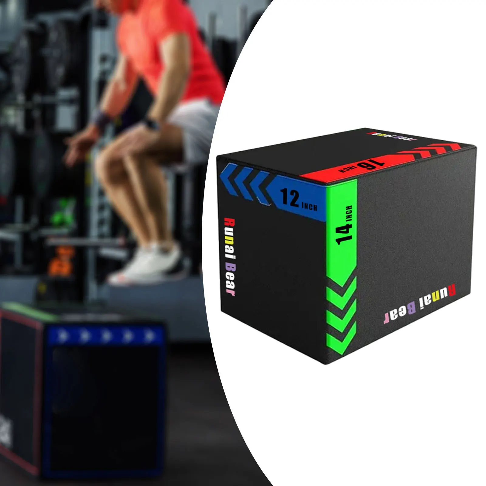 Caja de salto fotométrica profesional 3 en 1, caja Plyo impermeable de altura ajustable para ejercicios de acondicionamiento de fuerza de agilidad CrossFit