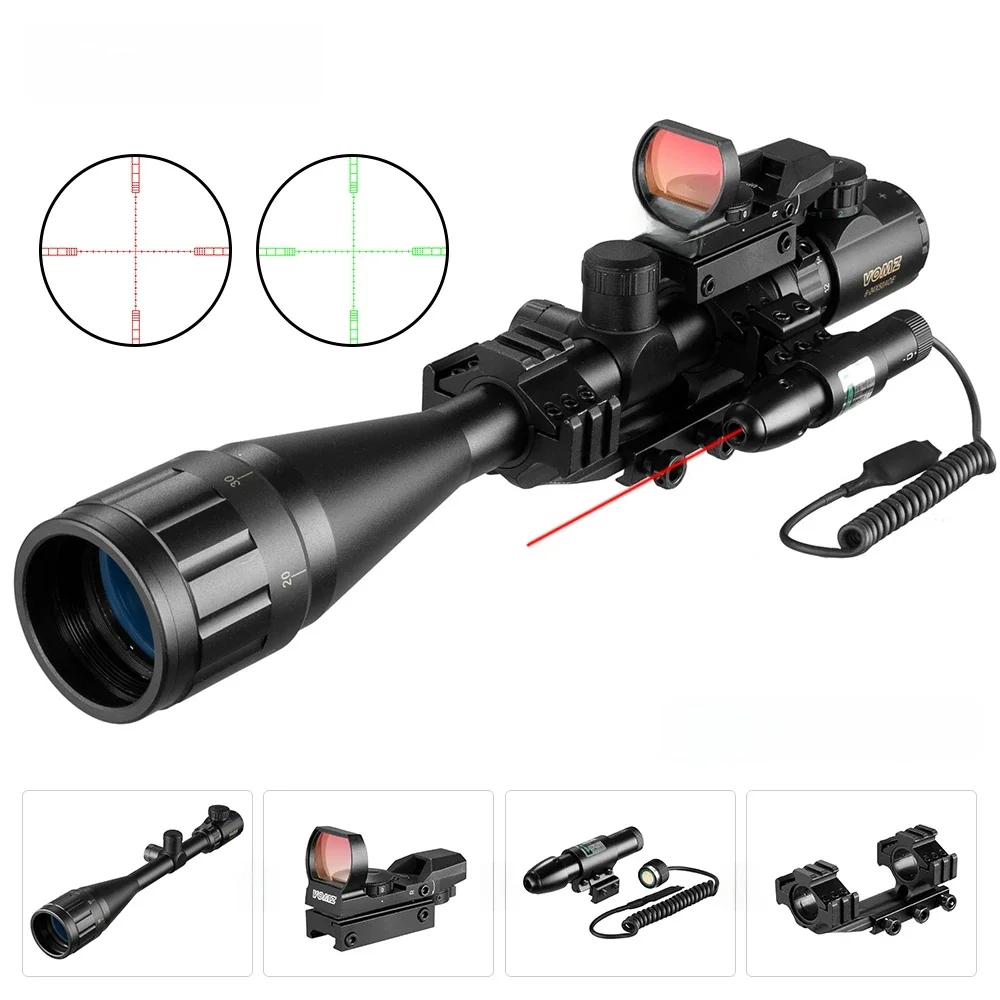VOMZ 6-24x50 AOEG Scope Afstandsmeter Richtkijker Met Holografische 4 Richtkruis Zicht Red Dot Groene Laser Combo Riflescope Ar15 - afbeelding 2