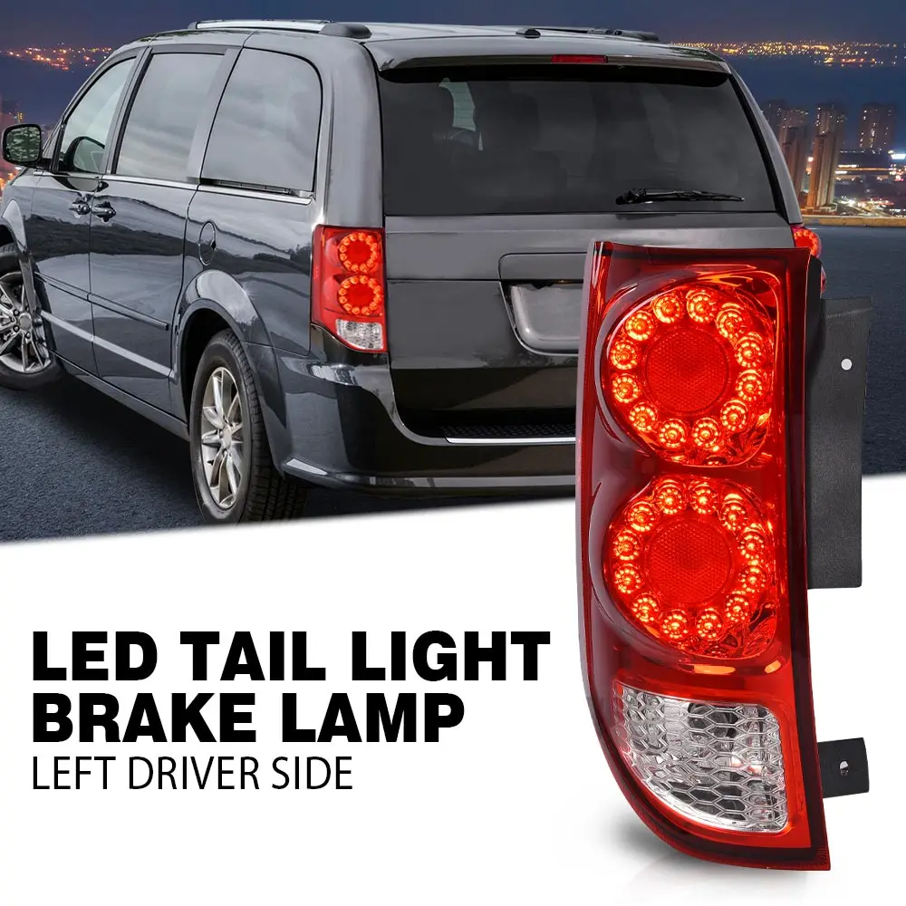 

1Pc Led Tail Light Lh Driver Side Taillamp Fit for 2011-2019 Dodge Grand Caravan Red Lens Waterproof Snowproof Dustproof