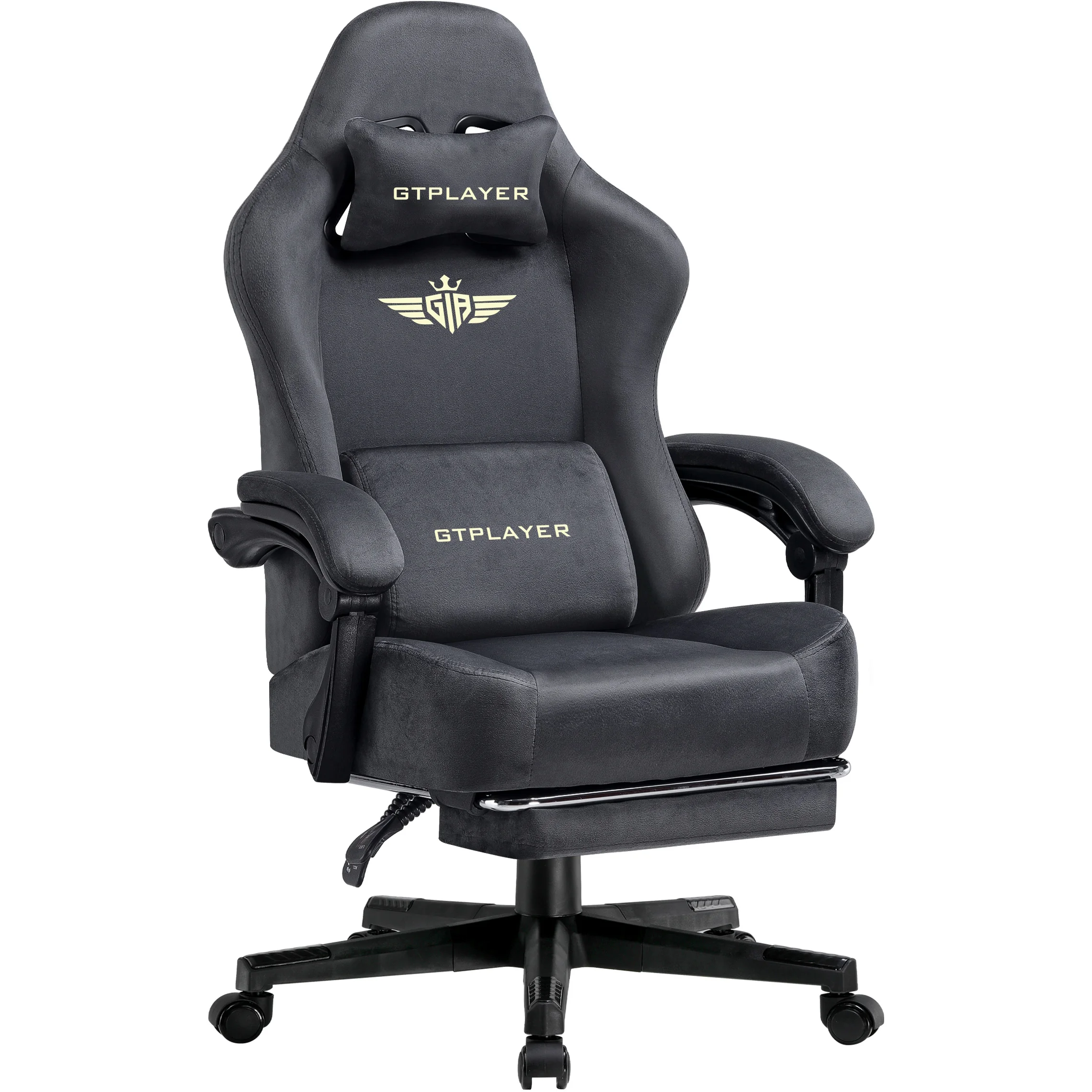 GTPLAYER Fabric Gaming Chair, Ergonomic Computer Chair with Footrest and Lumbar Support Height Adjustable Home Office Chair image 3