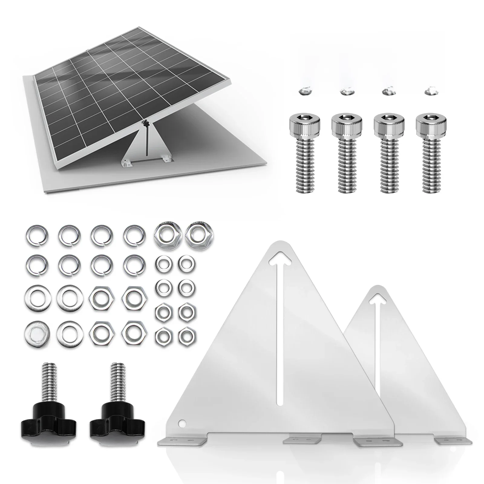CP-SETUNO Supports Inclinables et Basculants pour Panneaux Solaires, Angle Réglable 0-17 °, Fixation Support pour Montage Photovoltaïque, Utilisés pour Camping-Cars, Toits, Yachts