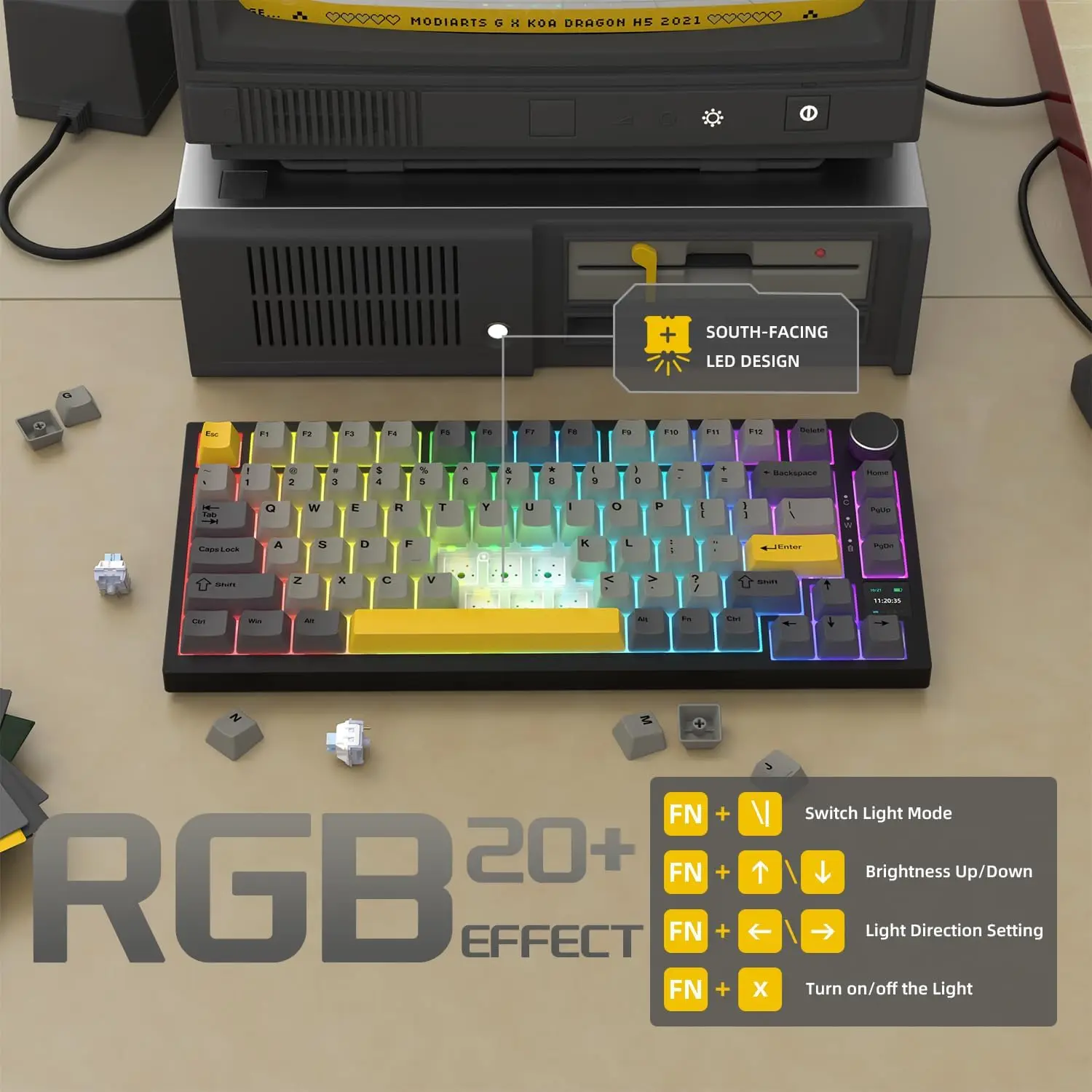 Teclado mecánico inalámbrico AJAZZ AK820 Pro, imagen 7