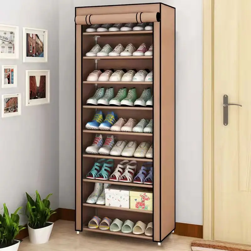 DIY Metal Shoe Rack Steel Tube Shelf Hallway Storage Rack Space Saving Stand Organizer Holder Living Room Furniture Shoe Cabinet