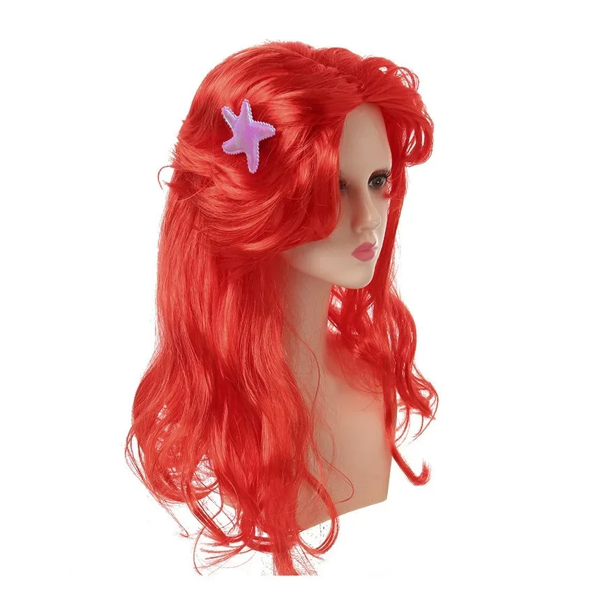 Halloween nowy rok syrenka kostium księżniczki Cosplay peruka syntetyczna Party Girl dzieci dzieci dziewczyny akcesoria do włosów — zdjęcie 2