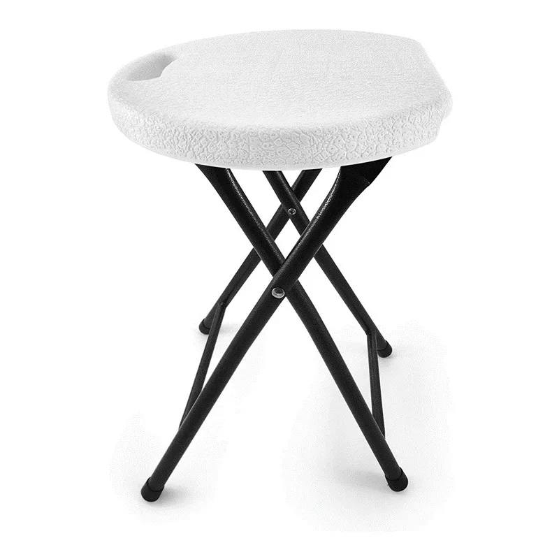 Silla banco tabuete plegable blanco 30x45cm para cocina baño campismo